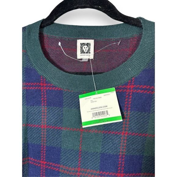 Anne Klein Plaid Layer Sweater NWT L - Picture 2 of 5